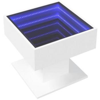 Coffee Table with LED Lighting White 50x50x45 cm Engineered Wood