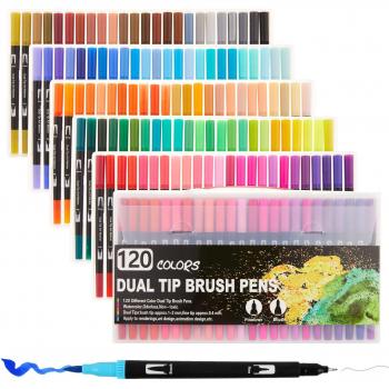 Stylo marqueur artistique double pointe brosse
