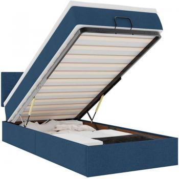 VidaXL Polsterbett mit Matratze Blau 90x200 cm