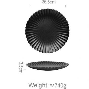 Round Black Frosted Dish