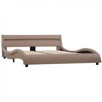 Modernes Bettgestell Cappuccino-Braun mit LED 140 x 200 cm