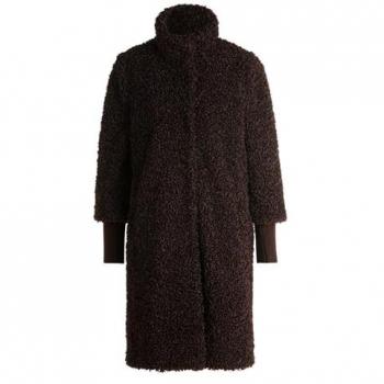 Zero Teddymantel Stehkragen, Farboption Chocolate Plum