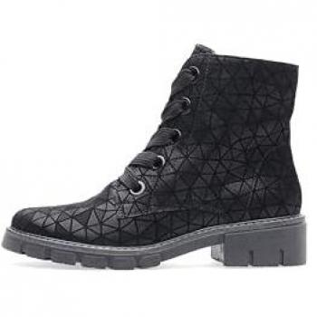 Ara DOVER Schnürstiefelette, schwarz metallic, Damen Komfortschuh