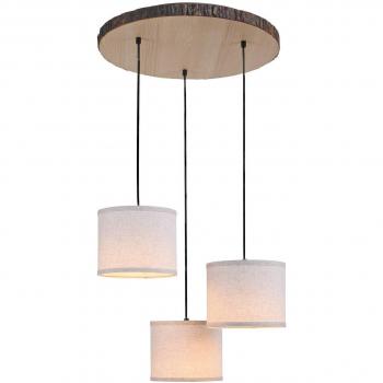Rincel Luminaria Colgante 3 Focos, Estilo Rústico y Blanco