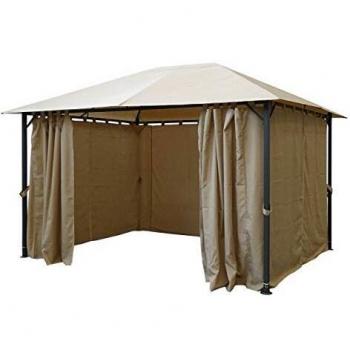 Paneles laterales beige para gazebo 3x4m, 4 unidades, 300x195cm