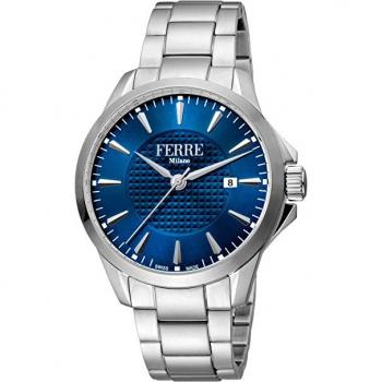Ferrè Milano Reloj de Hombre: Cuadrante Analógico, Logotipo, Mineral Cuarzo, 10 Atm