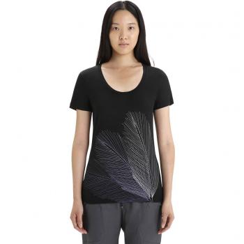Maglietta Donna Icebreaker Tech Lite II Manica Corta Scoop Nera
