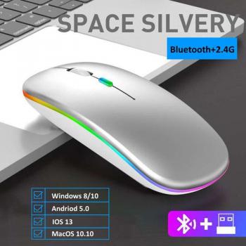 Mouse RecargaUSB RGB Silencioso Portátil PC iPad