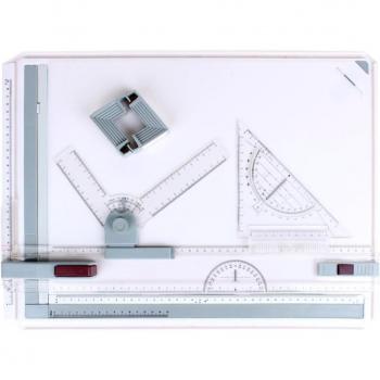 A3 Architect Drawing Board with Corner Clips and Parallel Rulers