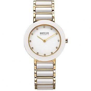 Bering Time Women's Two-Tone White Dial Ceramic Watch