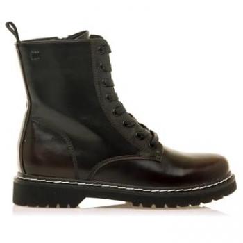 Botines Planos Militares para Mujer Mustang Storm Low Burdeos