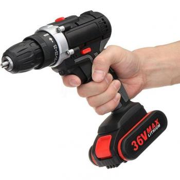 36V Electric Power Tool Drill with Double Impact and LED Light