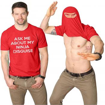 Camiseta de Disfraz Ninja en Rojo para Artes Marciales Niños Adultos Tamaño Largo