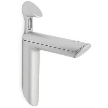 Soporte para estante Eclipse de MAFOS, madera y cristal, regulable 0-30mm, acabado gris (2 unidades)
