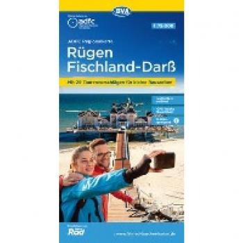 ADFC-Regionalkarte Rügen Fischland-Darß, 1:75.000, mit Tagestourenvorschlägen, reiß
