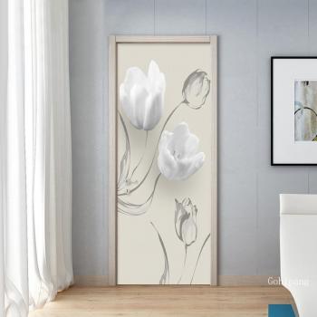 Mural Blanc 3D Porte Moderne