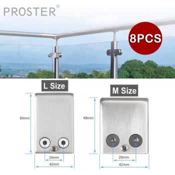 Proster 8-Pack Stainless Steel Glass Clamp Holders for 8-10mm & 10-12mm