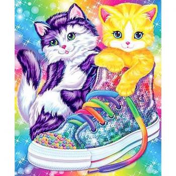 Peinture 5D Points Croix Chats Cartoon – Kit Décoration Maison 20x30cm