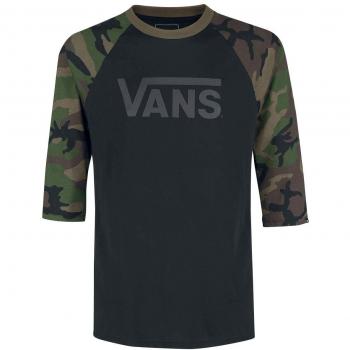Camiseta para Hombre Vans, Raglan Clásica, Negro (Black-Camo Blr), XX-Large