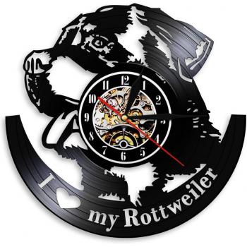 Horloge en Vinyle J'aime Mon Rottweiler pour Enfants