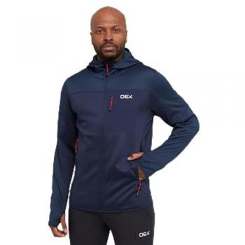 OEX Mens Kinloch Technical Active Fit Fleece Hoodie With Integrated Thumb Loops
