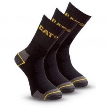 Caterpillar Black Cotton Work Socks – 6 Pairs per Pack, UK 6‑11