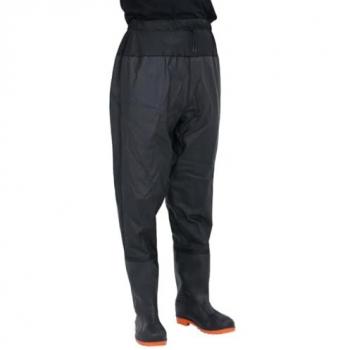 VidaXL Black Waist Waders with Boots Size 38