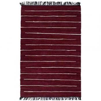 Tapis en Coton Chindi fait main 120 x 170 cm Bordeaux