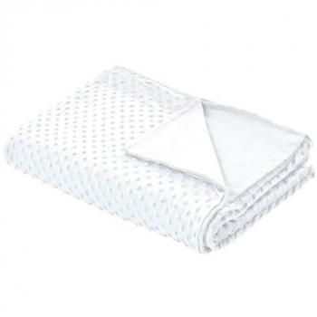 Couverture Polyvalente Lestée à Motifs Pointillés – 120 × 180 cm, Tissu Blanc Callisto