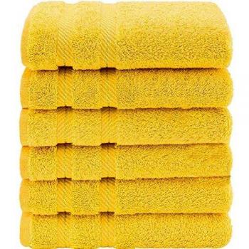 Casa Copenhagen Bella Set de 6 Serviettes de Toilette en Hand Towel Bouton d'Or Jaune sans Serviettes