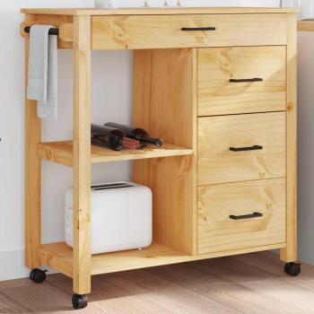 VidaXL Kitchen Trolley Monza 33.1x15.7x35.4 Solid Wood Pine
