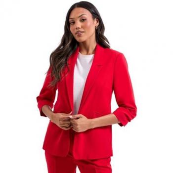 Women's 16 Red Ruched Blazer by Dorothy Perkins