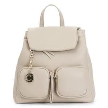 Front Pocket Dual Compartment Backpack for Women – Beige, One Size