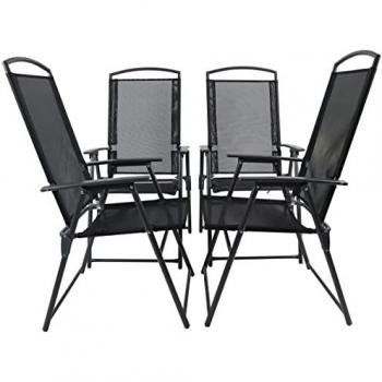 Chaises de Jardin Camping Textilène 4 unités