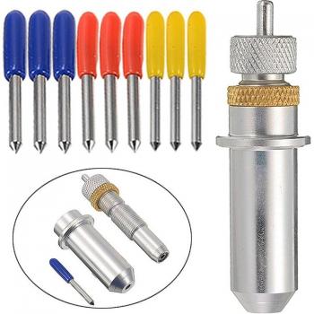Tungsten Steel Blade Holder and 9pcs Blades for Carving Plotter