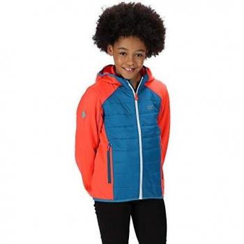 Regatta Veste technique junior KIELDER IV déperlante Petrol Blue/Fiery Coral FR : XS