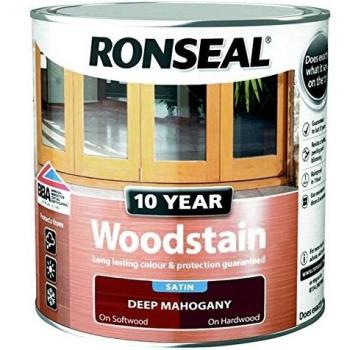Ronseal 10 Year Deep Mahogany Satin Quick Dry Wood Stain 2.5L