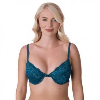 Teal Lace‑Padded Underwire Bra, Camille Brand – 34DD