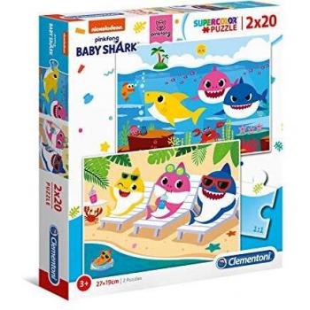 Clementoni 2x20 Teile Baby Shark Puzzle