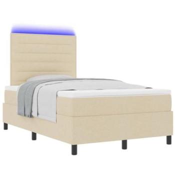 Lit à ressorts LED Crème 120 x 200 cm – ensemble cama VidaXL