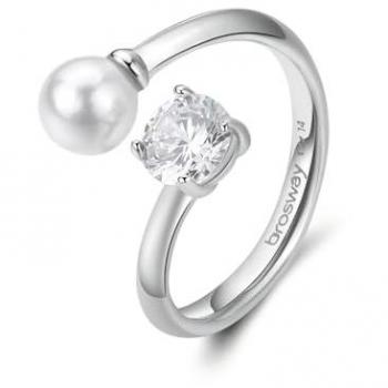 Anello Brosway Affinity Donna in Acciaio con Zirconi BFF190A