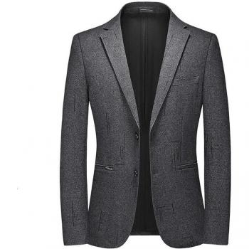 Blazer gris foncé pour hommes, décontracté, coupe cintrée, style coréen, automne