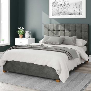 Sinatra Kimiyo Linen Storage Ottoman Bed Grey