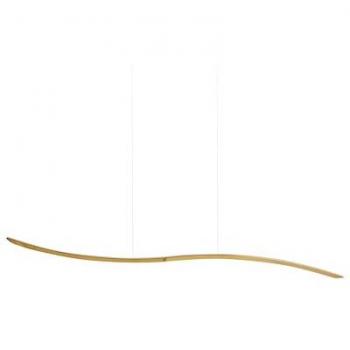 Modern Gold Metal Pendant Lamp with Integrated LED Light and Wavy Shade