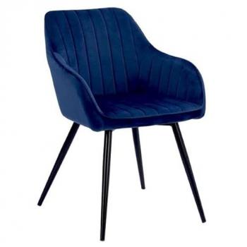 Samtstuhl Bertille Blau von Happy Garden
