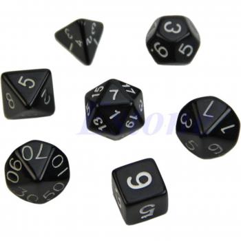 7x Blue Gaming Dice Set for D&D