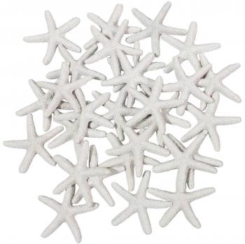 LJY 25 Items White Resin Finger Starfish, 6cm