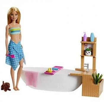 Poupée Barbie avec baignoire et chiot