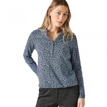 CECIL Damenlangarm Shirt – Blau, 100 % Baumwolle, Größe XXL (46), komfortabler Fit