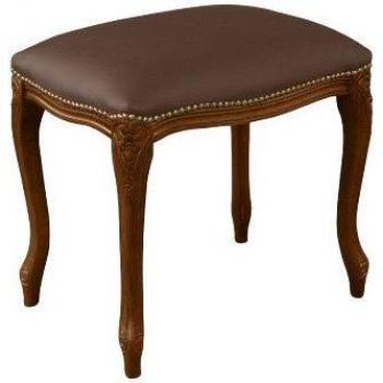 Pouff Imbottito Eco‑Pelle Noce Scuro 43x33x43